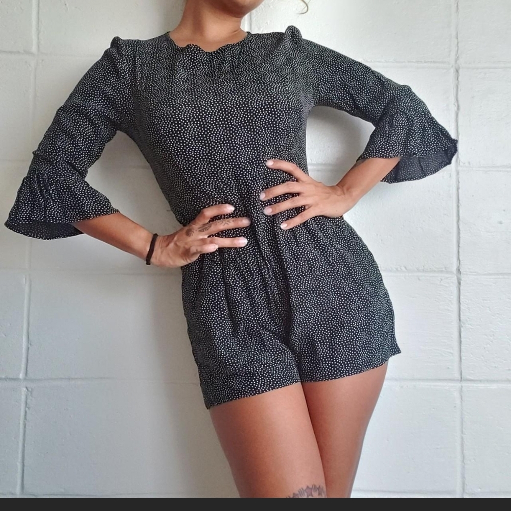 Black and White Polka Dot Romper